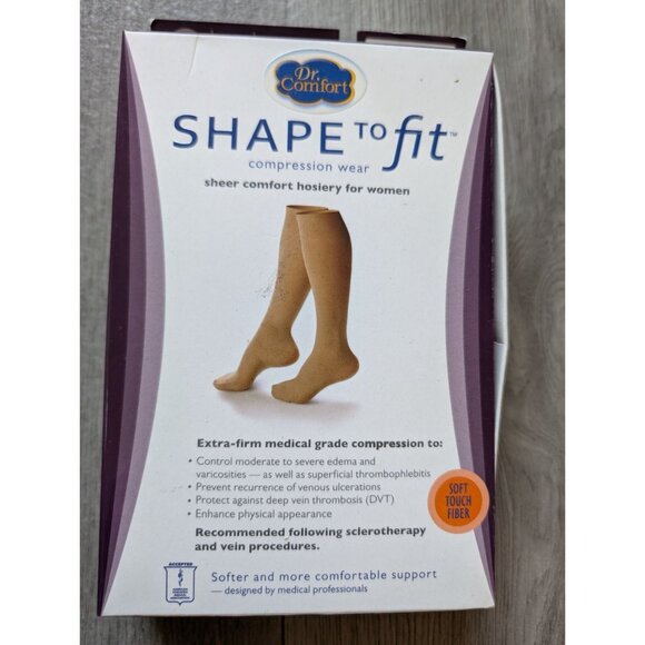 Dr. Comfort Shape To Fit Womens Compression Hosiery X-Large 30-40 MmHg Sheer Com - Picture 1 of 5